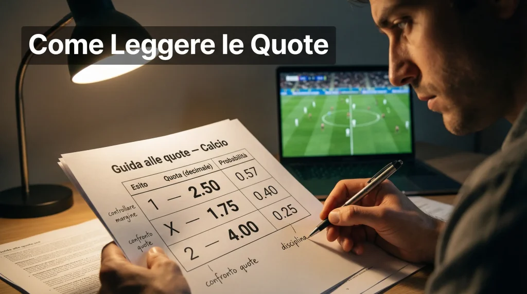 Leggere le quote scommesse calcio: analisi probabilità